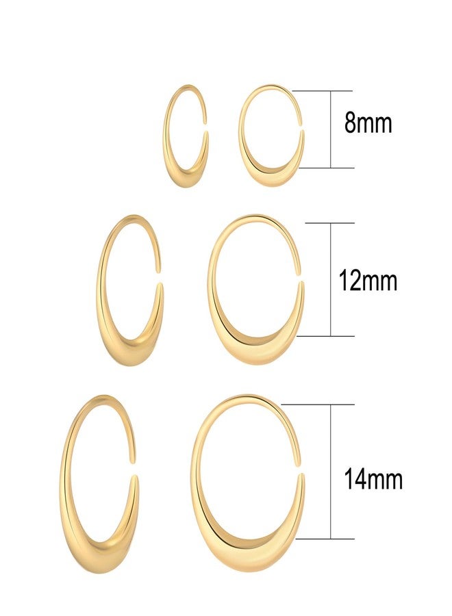 Jacruces 3 Pairs Gold Hoop Earrings for Women Earring Stacks Gold Hoop Earring Sets for Multiple Piercing Hypoallergenic Dainty 14k Gold Plated Small Hoops Huggie Earrings Trendy Jewelry Gifts - Image 2